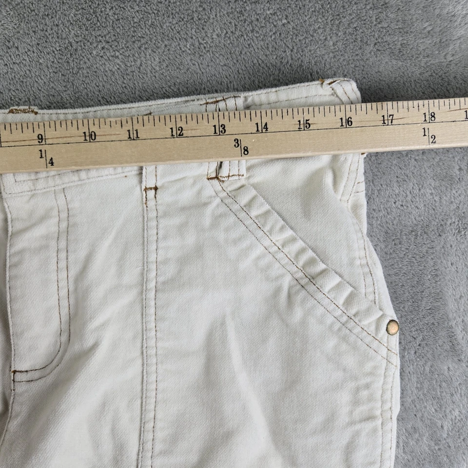 Pantalones Athleta Mujer 12 (32x30) Hueso Terciopelo Plumero Carga Pierna Ancha Recta Y2K Foto 3 de 4