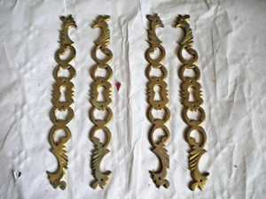 Vintage key holes escutcheons French 2 pairs brass
