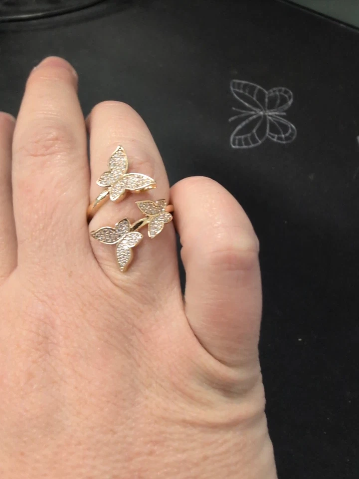 Park Lane Mariposa CZ Butterfly Ring Size 8 Slightly Adustable - Image 2 of 4