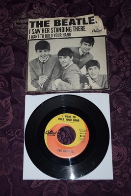 The Beatles I Want To Hold Your Hand I Saw Her Standing There 45 1st Hofer EX/G