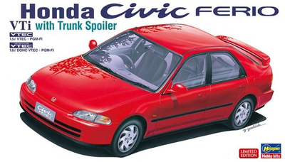 #ad Hasegawa 20348 1 24 Scale Model Car Kit Honda Civic Ferio VTi with Trunk Spoiler $29.90