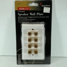 RadioShack 40-992 8-Terminal Speaker Wall Plate With 24K Gold Connectors New