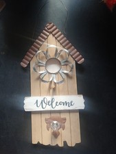 Welcome Hanging Door Sign Wood