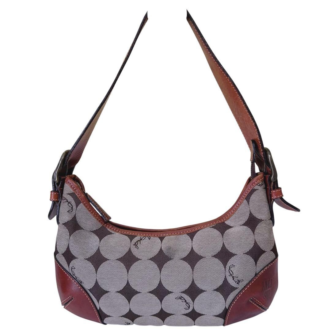 Anna Sui Canvas/Leather Dot Pattern Shoulder Bag … - image 2