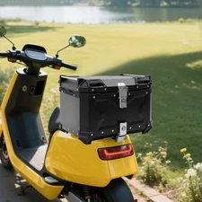 55L Motorcycle Top Case Motorbike Tail Box Storage Case w/Safety Lock Waterproof
