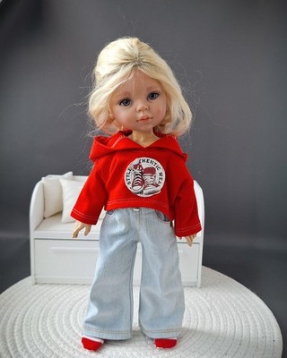 Paola Reina Doll Clothes, Las Amigas Denim Outfit, Hoodie and Jeans Set