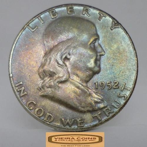 1952 Franklin Half Dollar, 90% Silver, TONED - #C57663NQ