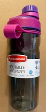 Rubbermaid Shaker BPA Free Bottle 20 oz Purple Screw on Top Finger Loop NEW