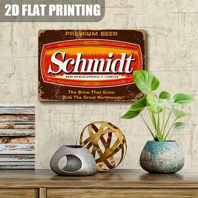 Retro Schmidts Beer Rustic Iron Tin Metal Signs Home Décor 8x12 