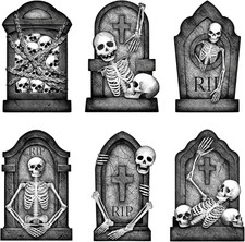 Graveyard Tombstones Halloween Decorations Outdoor: 6Pcs Large Scary Gravestone