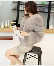 Faux Fur Coat, Fox Fur Jacket, Short Fur Outerwear - 888