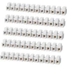10PCS 20A Terminal Block White Screw Terminal Connector Dual Row Electric Bar...