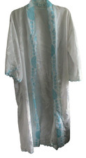 Vintage embroidery robe long white asian