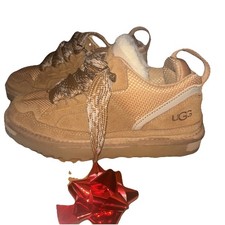 UGG LOWMEL CHESTNUT SUEDE TEXTILE SPORTTY SHOES WOMEN'S SNEAKER w 