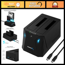 USB Type C Dual Bay Hard Drive Docking Station  Offline Cloning  5Gbps Speed
