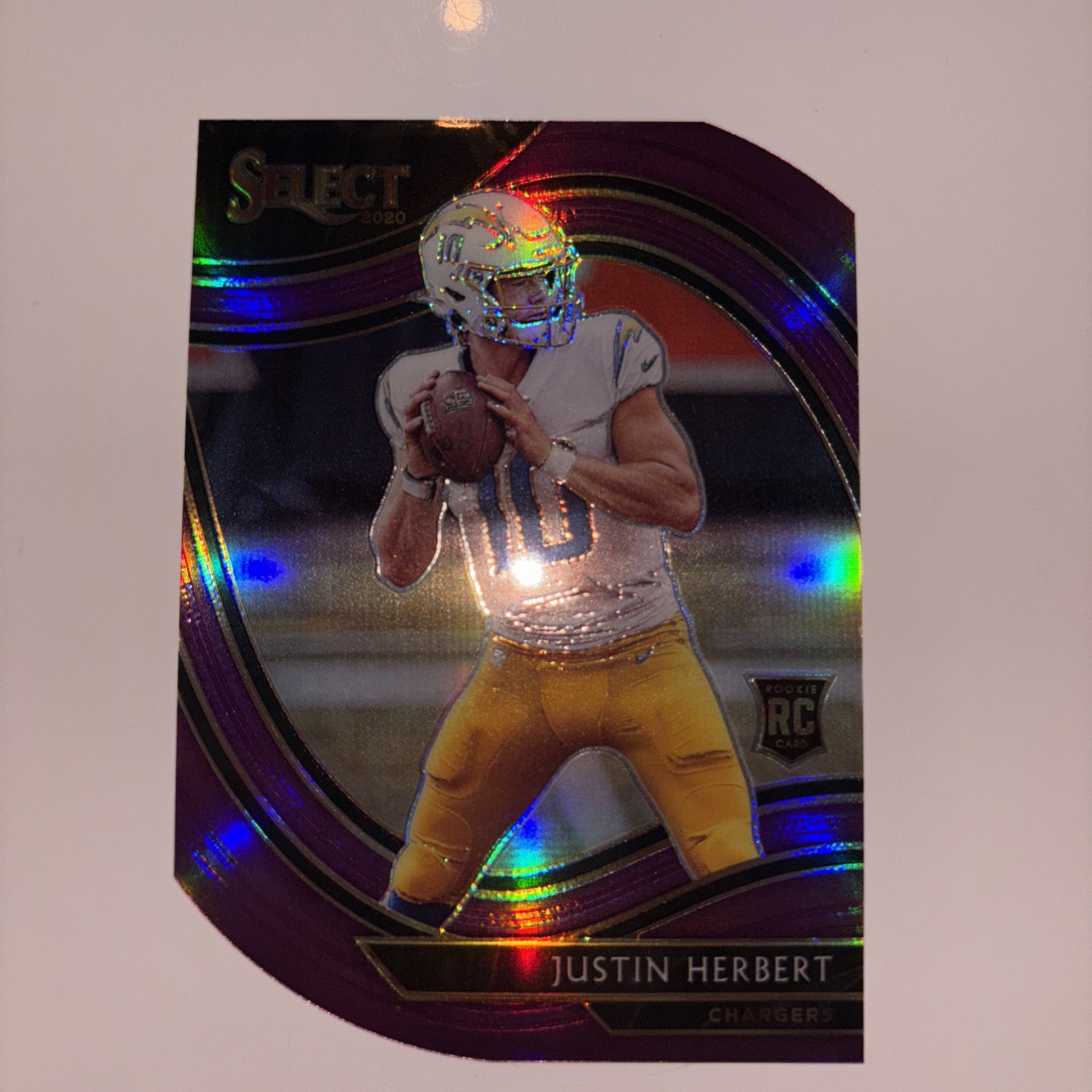 2020 Panini Select - Justin Herbert - Field Level Purple Prizm Die-Cut (Rookie)