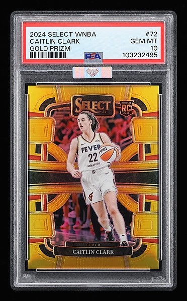 2024 WNBA Select Concourse #72 Caitlin Clark RC Gold PRIZM /10 PSA 10 MBA SILVER