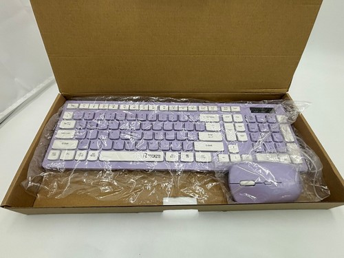 Wireless Keyboard and Mouse Combo, Cute Keycaps, Full-Size Retro Typewr... - Zdjęcie 2 z 9