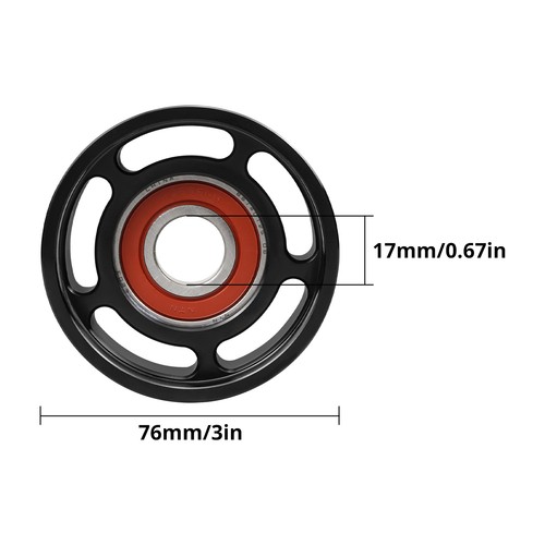 Billet Aluminum 76mm 6 Rib Smooth Idler Pulley For Chevy For GMC For LS Truck - Picture 2 of 10