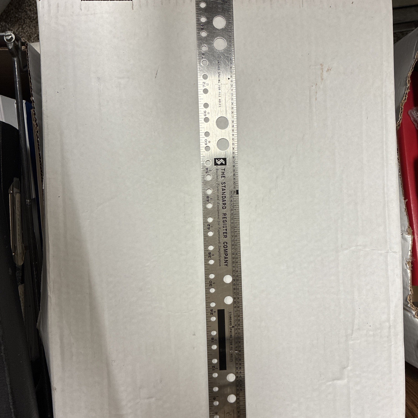Vintage Standard Register Company Business Forms Metal Ruler