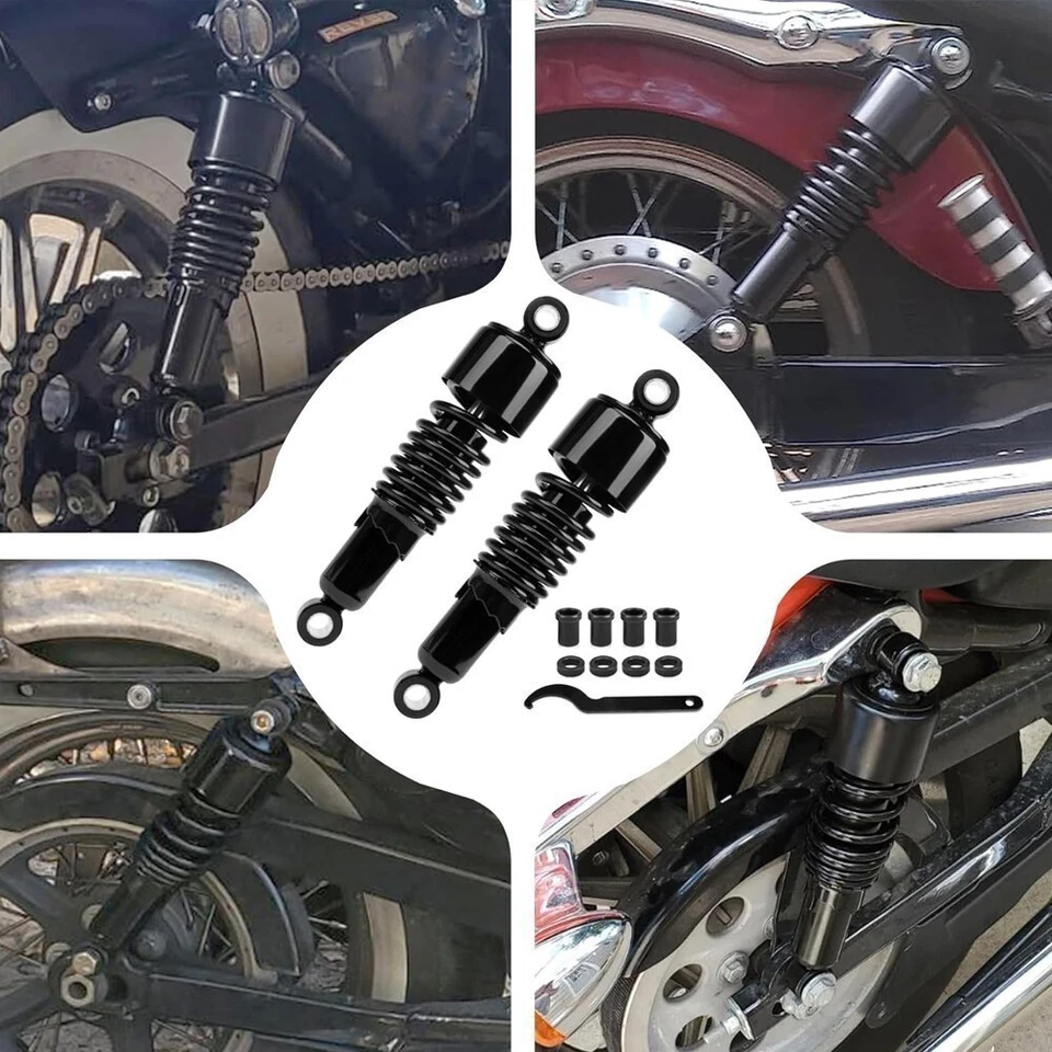 For Harley Dyna Fat Bob Low Rider Wide Glide 10.5" Rear Absorber Shocks Lowering Foto 4 de 4