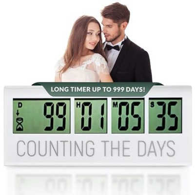 Countables Counting the Days Countdown Clock - Up to 999 LCD White 