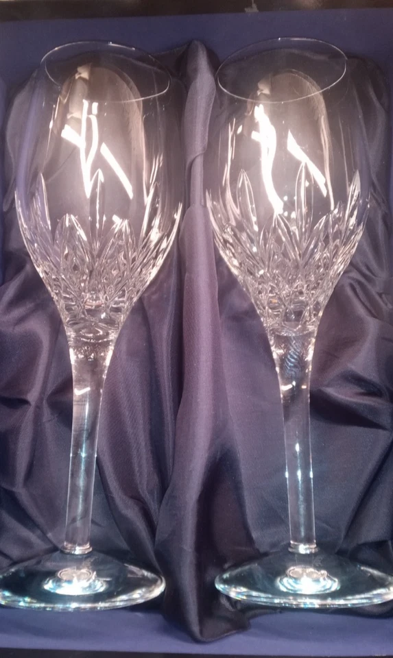 Pair of Stuart Crystal Wine Glasses Made in Great Britain  w/Box - Image 3 of 4