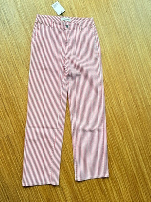 neu   SOFIE SCHNORR   Hose Jeans Mid Waist rot weiß Gr. 38 NP 110,-