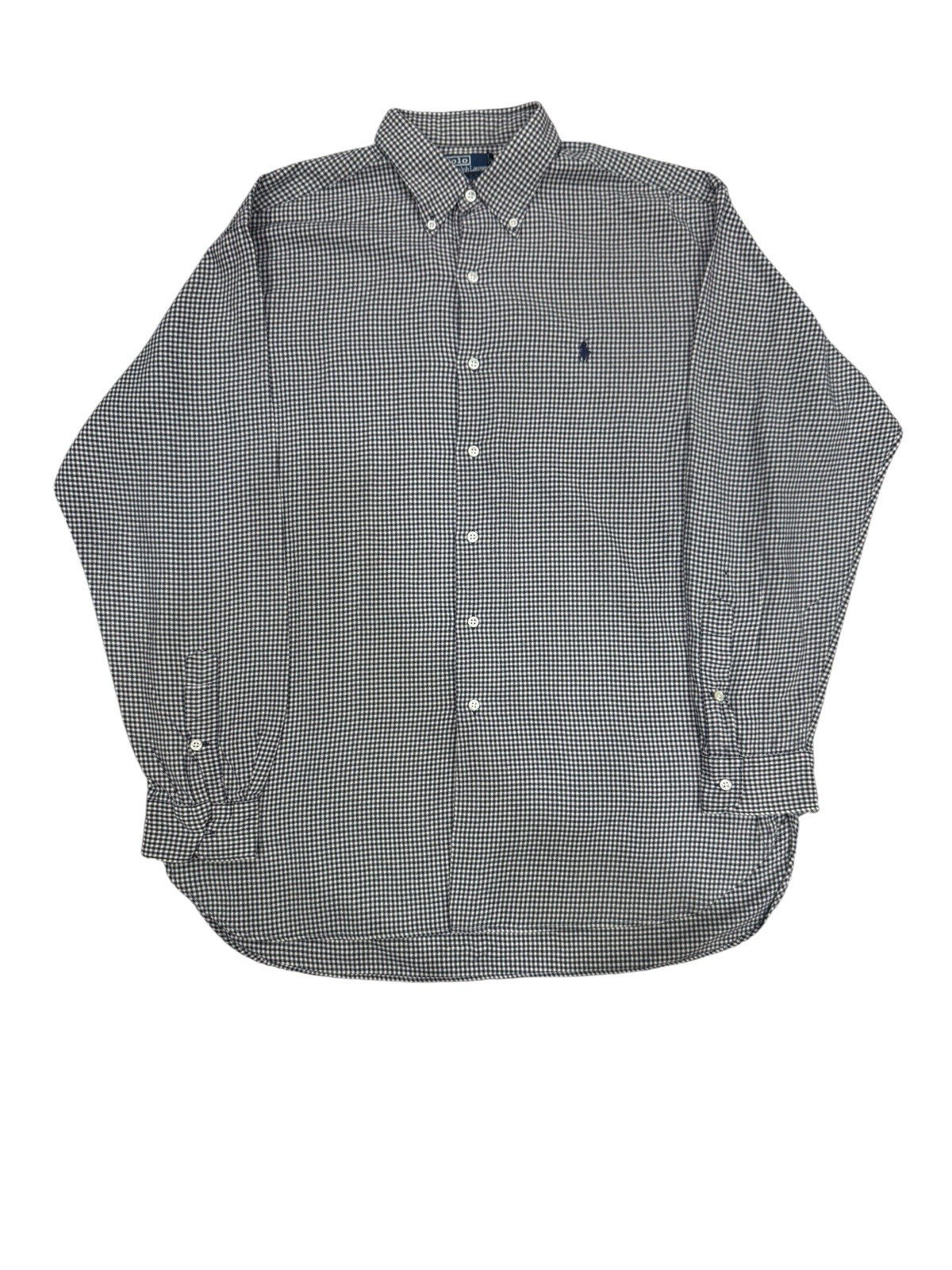 Polo Ralph Lauren camicia uomo L cotone a quadretti blu/bianco button-down