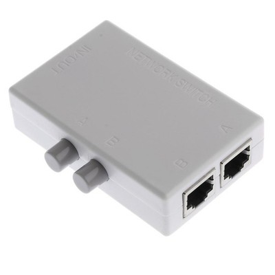 RJ45-2M 2 Ports Internet Network Sharing Switch Splitter Selector Hub