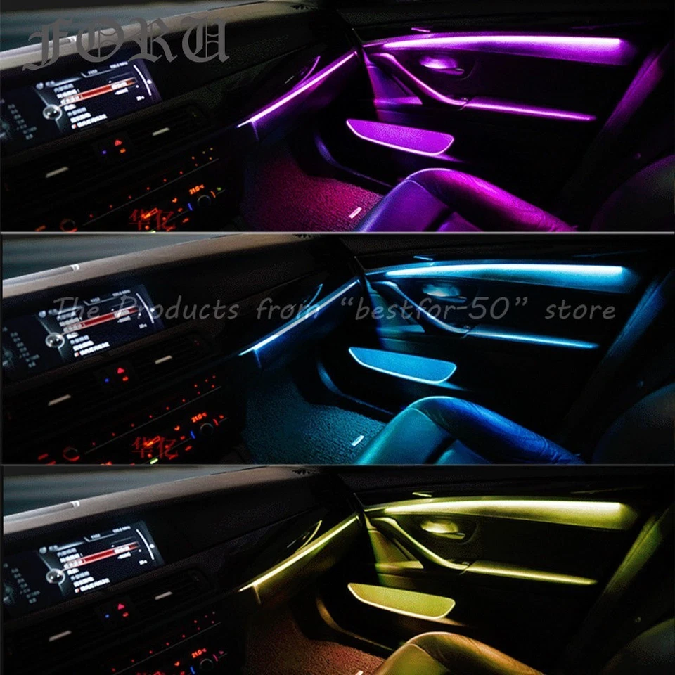 Luz ambiente puerta interior 12 colores para BMW serie 7 5 F10 F11 F18 F02 2012-17 Foto 4 de 4