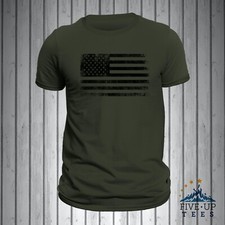 US Patriotic Black Distressed Flag Men's T-Shirt