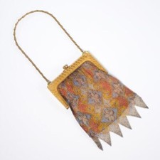 Whiting  Davis Art Deco Multicolor Enamel Micro Mesh Evening Bag Flapper Purse