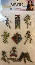 WW84 Wonder Woman 3D Dimensional Stickers inc. 9 Stickers. NEW - COLLECTIBLE! 