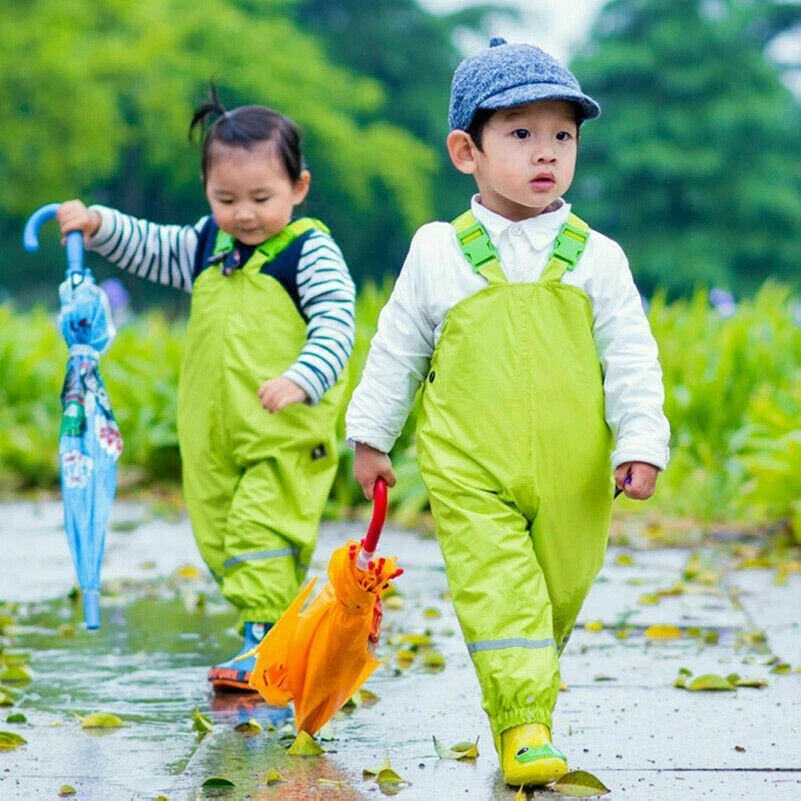 Kids Baby Waterproof Pants wader Ourdoor Infant Rain-proof Trousers Boys  Girls