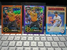 3 - 2024 Topps Rookie Jared Triolo baseball cards , 2- Numbered and 1 - Auto