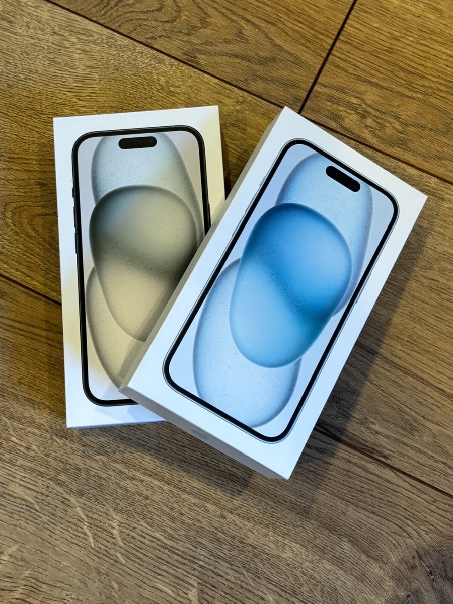 TWO Apple Iphone 15 Box Only Black and Blue 128gb A2846