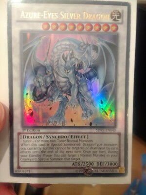 YuGiOh Karte - Azure-Eyes Silver Dragon SDBE-DE040 - 1. Auflage 