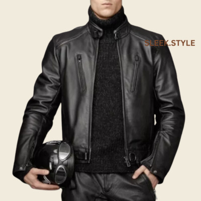 New Handmade Mens Leather Jacket Trendy Winter Outfit Impressive for Fashion Men