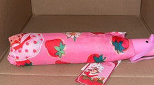 Strawberry Shortcake Umbrella Auto Open Close Pink Red Compact NEW