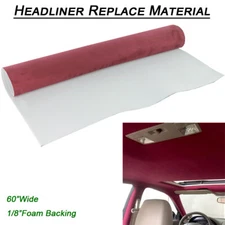 Suede Headliner Fabric Wine Foam Back Replace For Oldsmobile Scion Saab 60"x84"