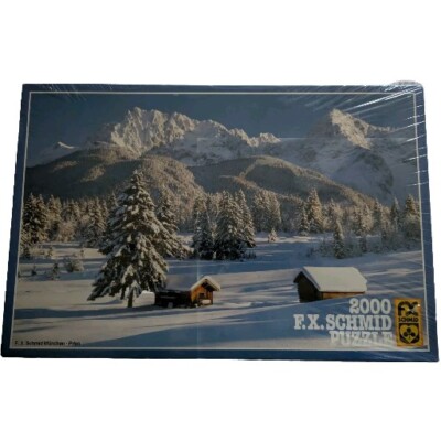 F.X. Schmidt Jigsaw Puzzle Winter in the Mountains 2000 PCs. 36 1/2 X 25 3/4 NEW