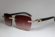 Endless Iced Out Buffs Genuine Horn Premium High Quality Sunglasses