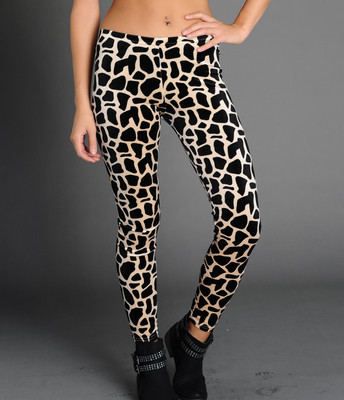 NEW Ladies Shiny Animal Giraffe 
