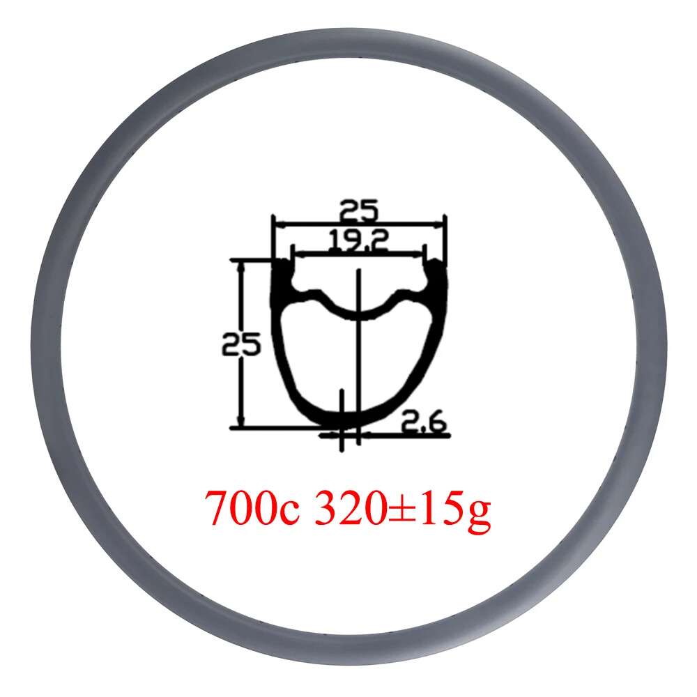 Cerchio in carbonio per bici da strada 700c tubeless