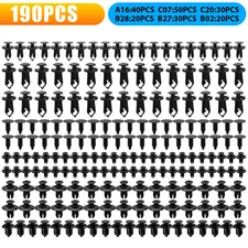 190Pcs Car Trim Bumper Clips Plastic Retainer Rivets Fastener Fender Push Pin Ki