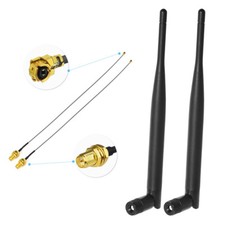 2pcs 6dBi 2.4GHz 5GHz Dual Band WiFi RP-SMA Antenna 2x 7.87in U. fl cable