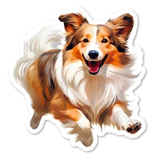 Shetland Sheepdog Dog Vinyl Sticker, Water Resistant, Indoor, Laptop