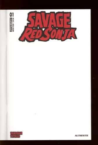 Savage Red Sonja #1 - Cover E Blank Authentix 🟥NM