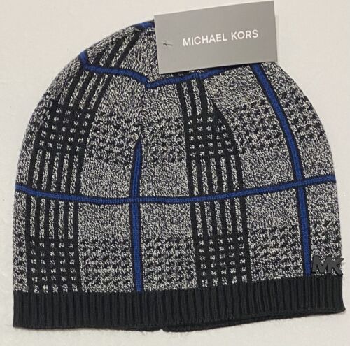 Michael Kors Herren Beanie Schwarz/Grau/Blau